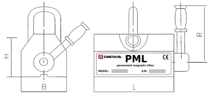 ЗАХВАТ МАГНИТНЫЙ  PML- 300 (Г/П 300 КГ) Сибталь